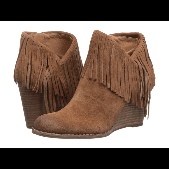lucky brand fringe booties